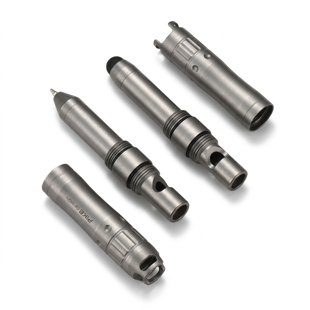 Titanium Mini EDC Pen with Survival Whistle & Stylus