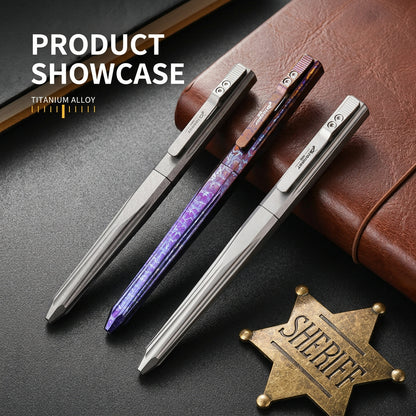 Titanium Side-Slide Fidget EDC Tactical Pen with G2 Refill