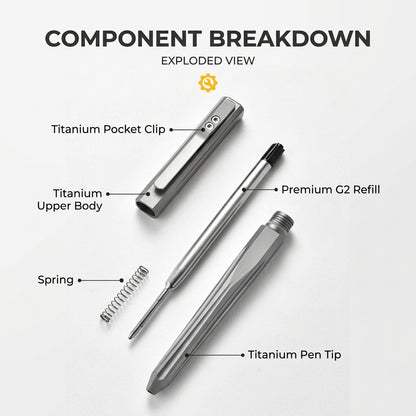Titanium Side-Slide Fidget EDC Tactical Pen with G2 Refill