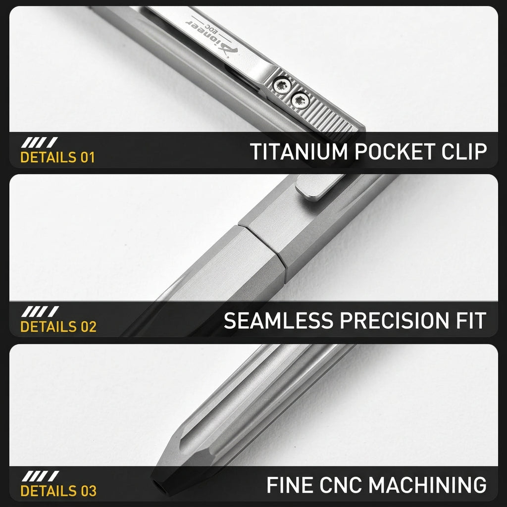 Titanium Side-Slide Fidget EDC Tactical Pen with G2 Refill